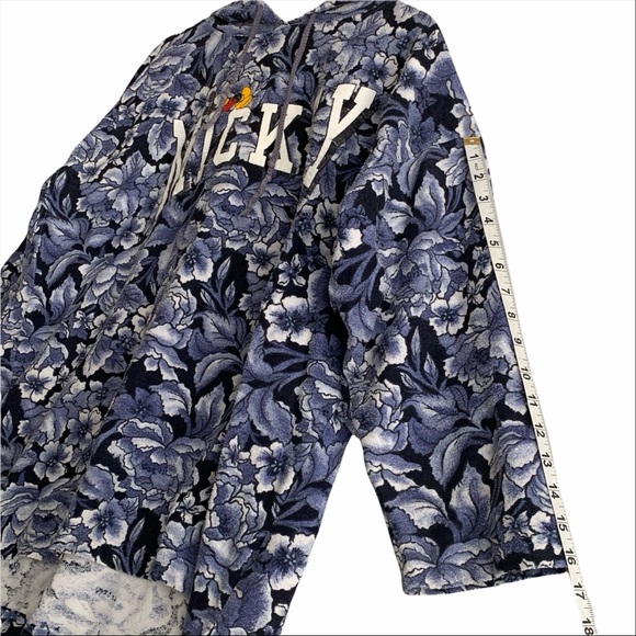 Vintage Mickey Mouse Hoodie Allover Floral Print Jerry Leigh USA Made Disney - Picture 6 of 10